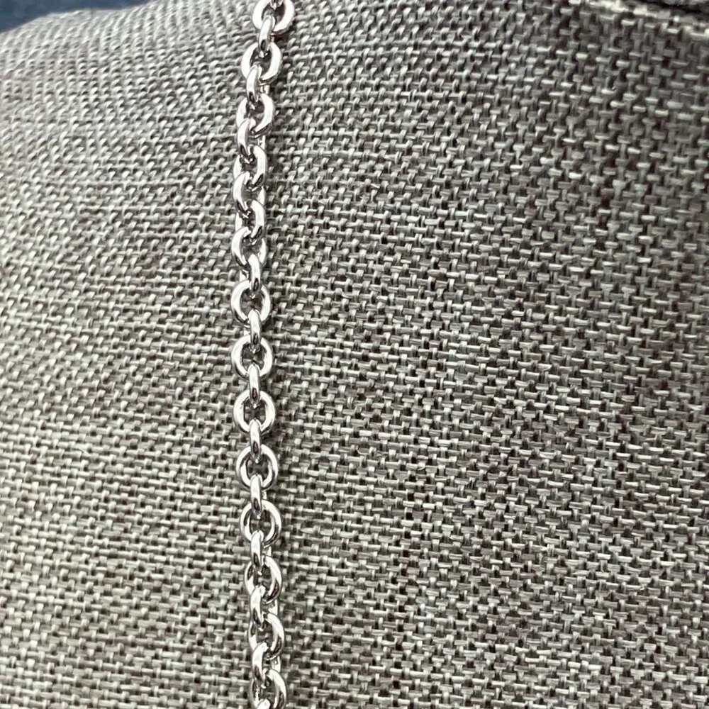 Talbots Circle Link Necklace 18 In Chain Gold Silver Twisted Hoop Retro Classic - Picture 9 of 9